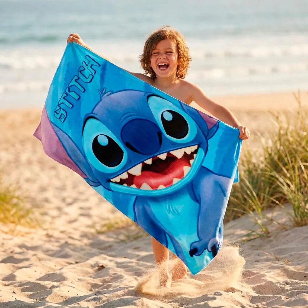 Disney Lilo és Stitch, A csillagkutya Big Smile fürdőlepedő, strand törölköző 70x140cm (Fast Dry)