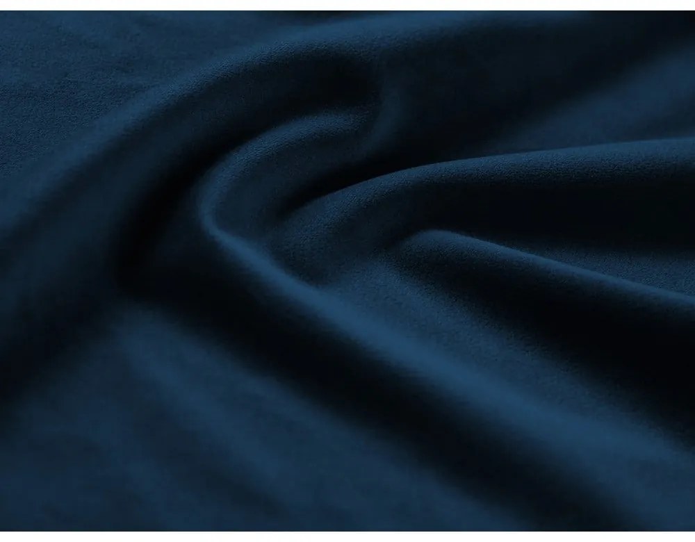 Kék bársony kinyitható tárolóhelyes sarokkanapé (jobb oldali-U alakú) Kyoto – Cosmopolitan Design