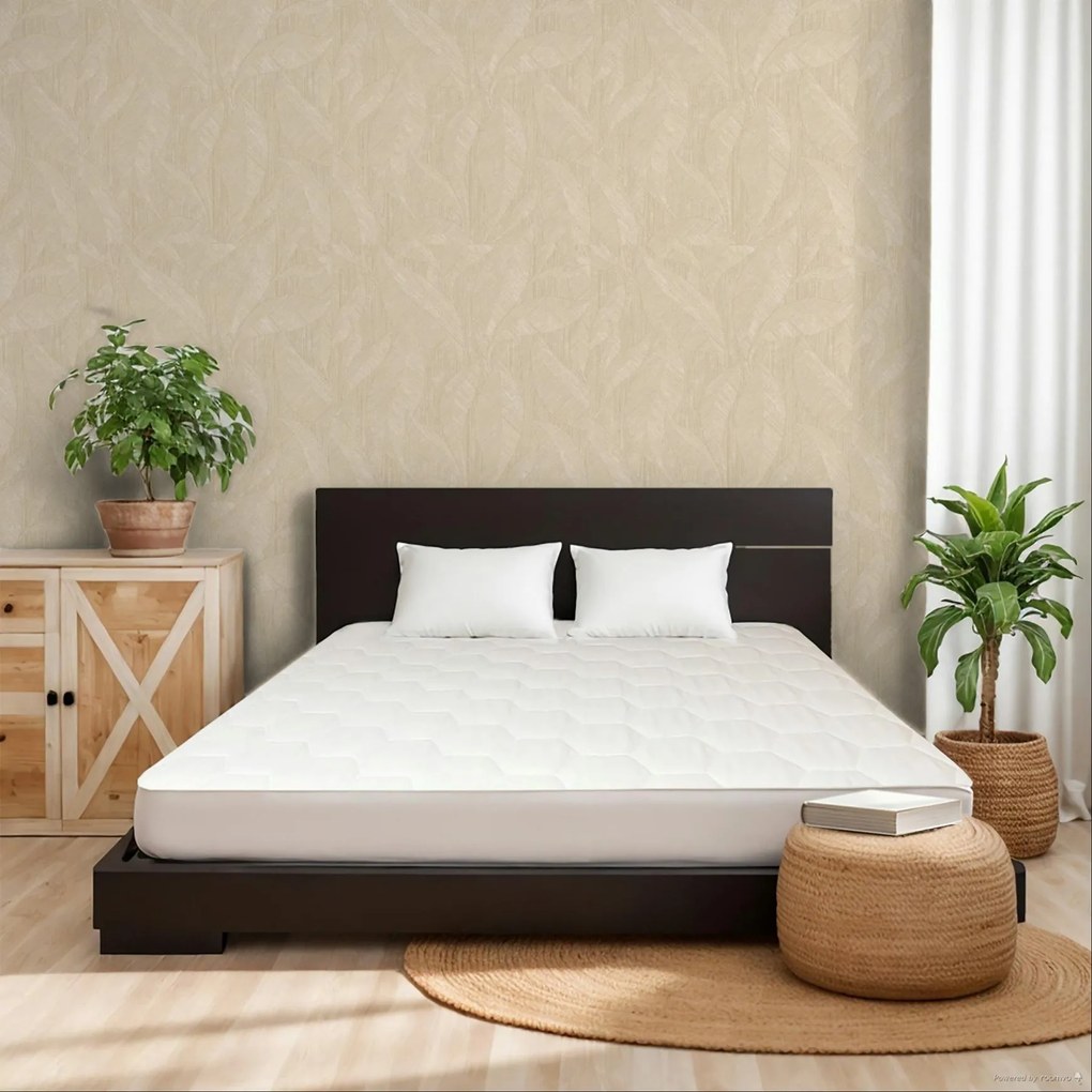Zambaiti Parati Casa Chic Foglietta bézs leveles texturált vlies tapéta – Z20119