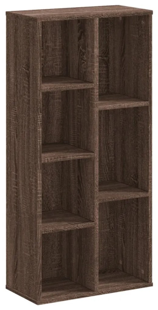 barna tölgy színű szerelt fa könyvszekrény 50x25x105 cm