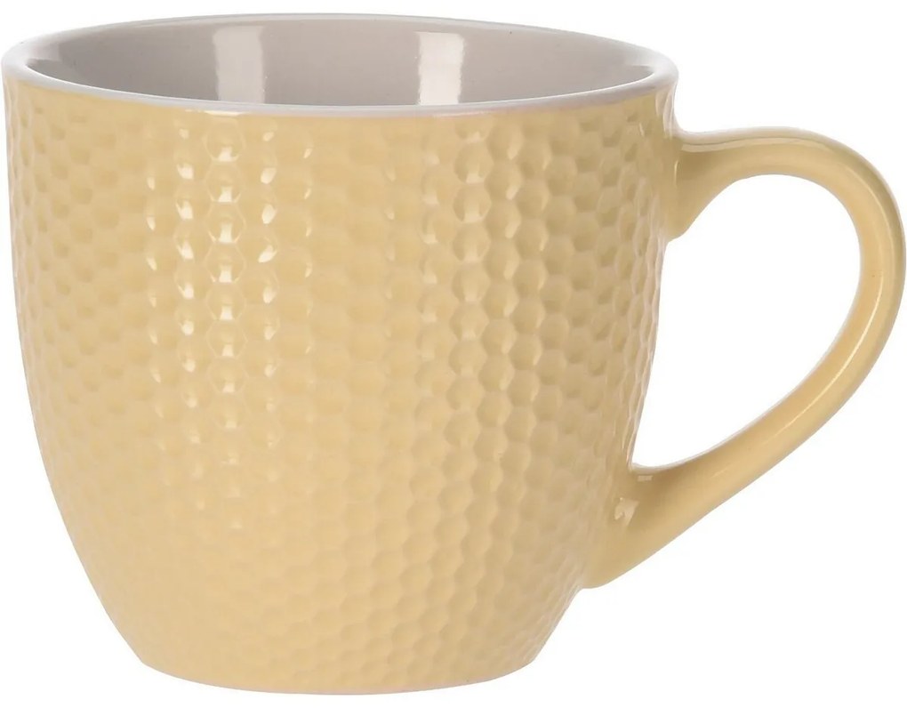 Honeycomb kőagyag bögre, 250 ml, sárga