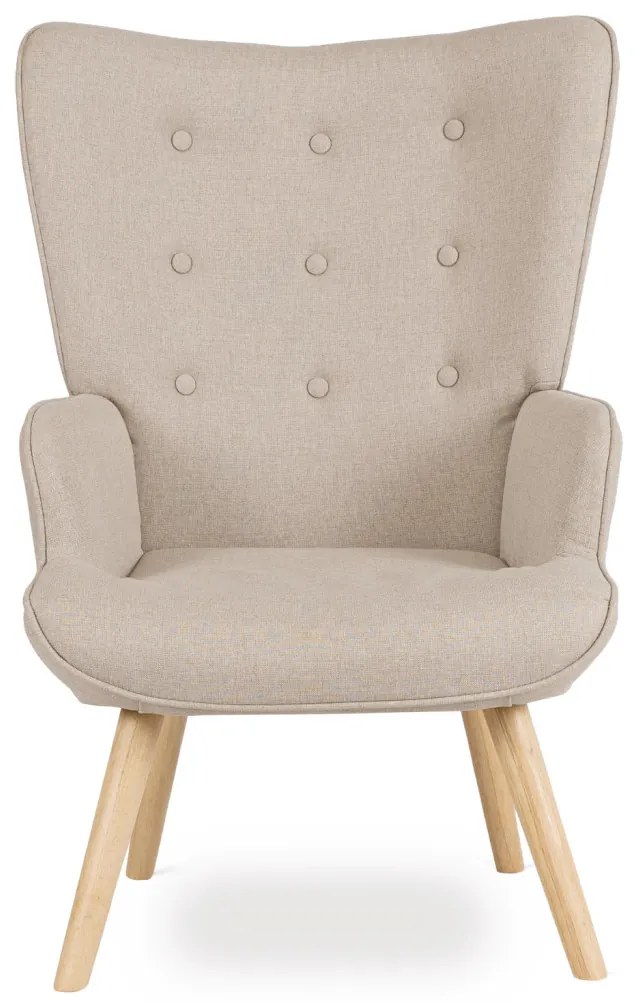 Füles Fotel Lábtartóval Bézs Színben. LOZANO 2