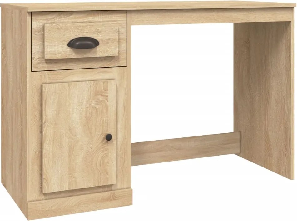 vidaXL sonoma tölgy színű szerelt fa íróasztal fiókkal 115x50x75 cm