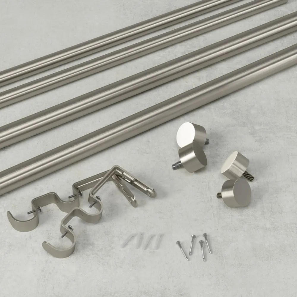 Rozsdamentes acél bővíthető-dupla függönykarnis 168 - 305 cm Cappa – Umbra