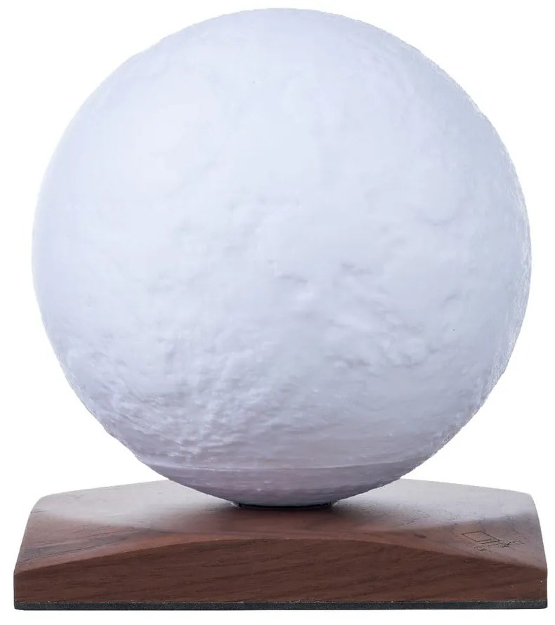 Sötétbarna diófa LED asztali lámpa (magasság 13 cm) Smart LunaSpin – Gingko