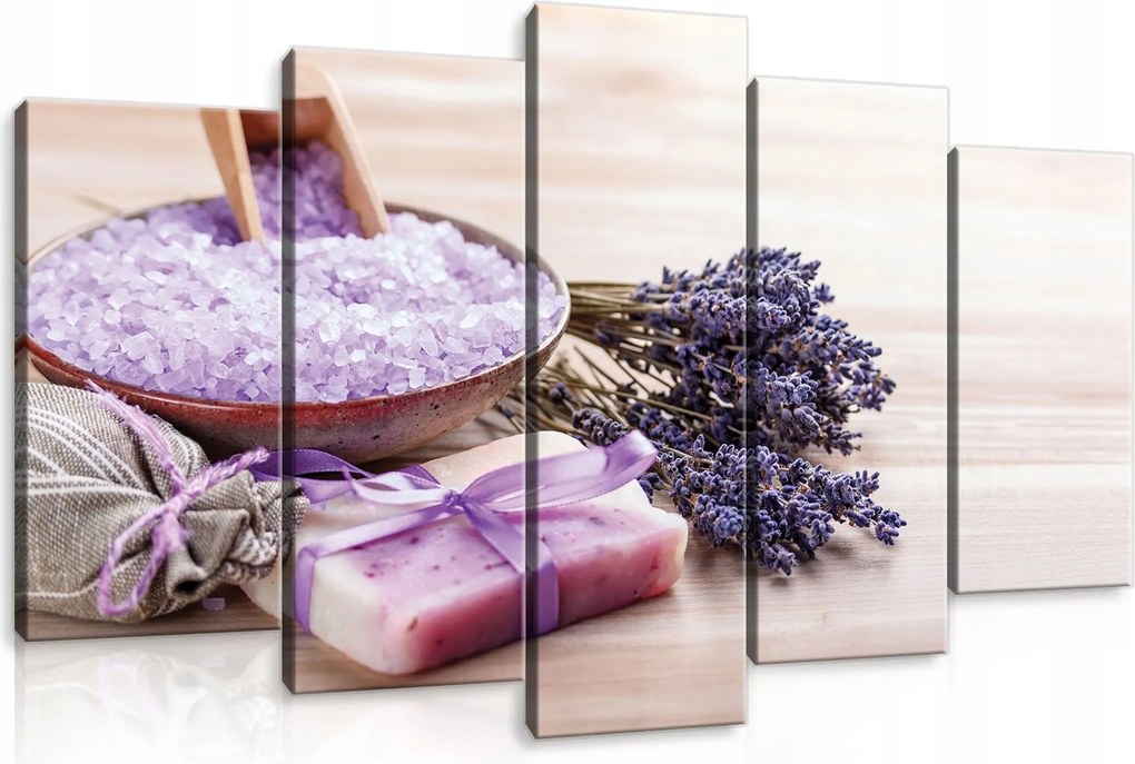 Vászonkép 100x60 Levendula fürdősó relaxáció aromaterápia nyugalom harmónia