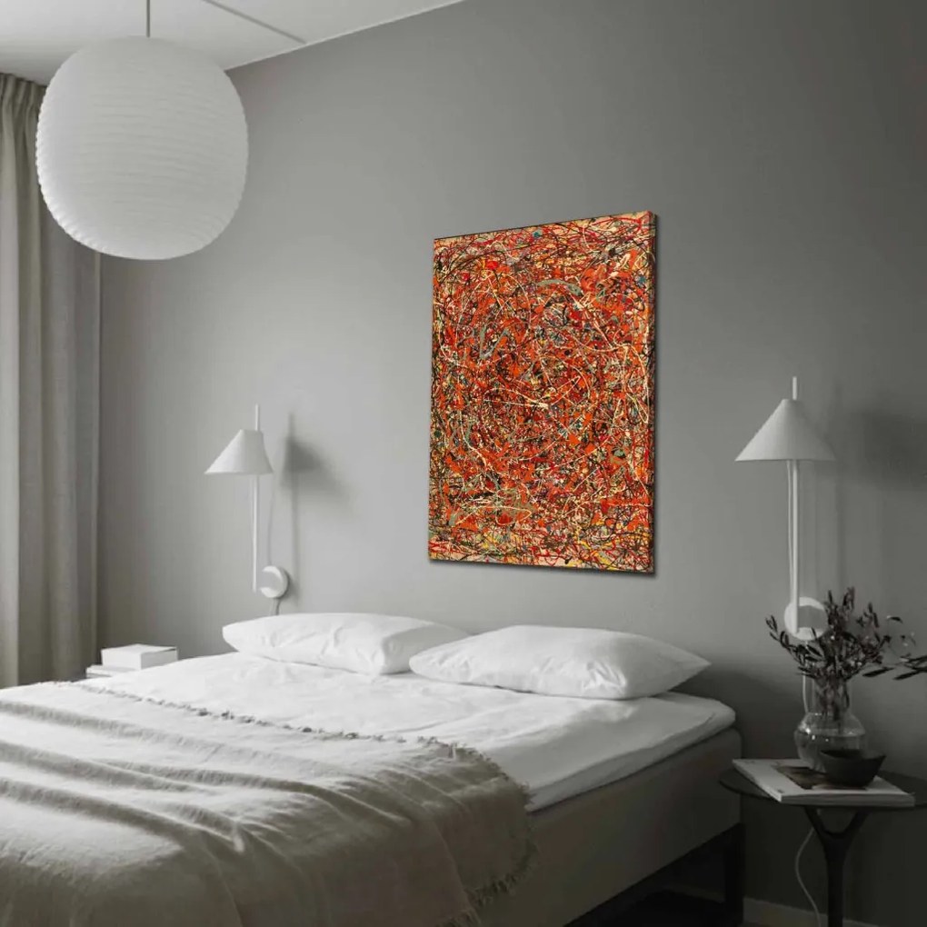 70100FAMOUSART-056 Jackson Pollock velúr vászonkép, 70 x 100 cm