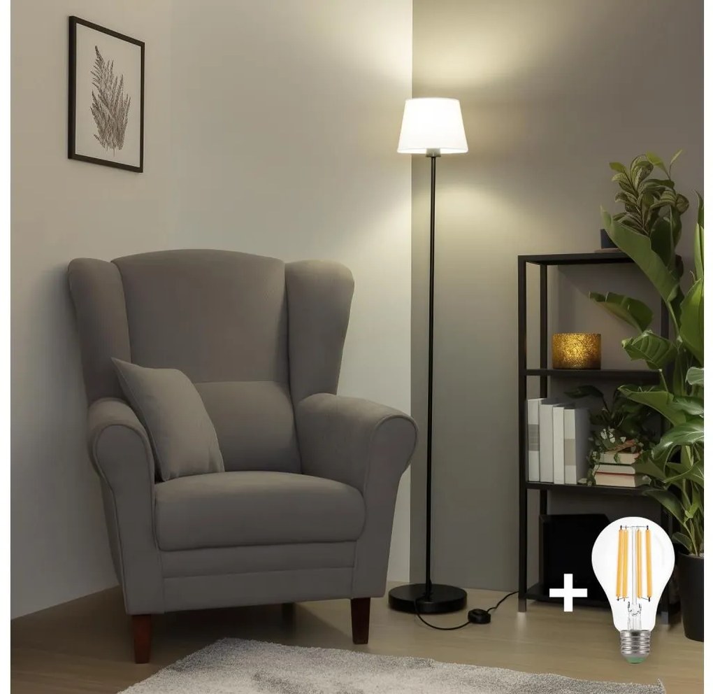 Brilagi - LED állólámpa CERIA 1xE27/40W/230V átm. 20,5 cm fehér/fekete