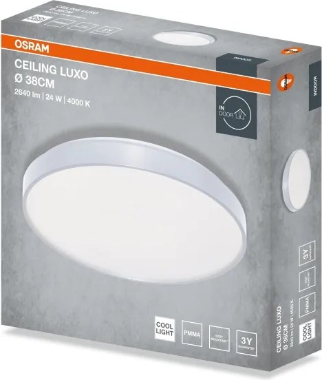Osram - CEILING LUXO LED/24W/230V mennyezeti lámpatest, átmérő 38 cm, ezüst