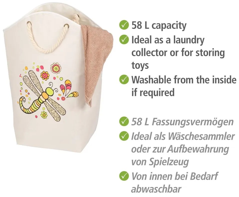 Textil szennyeskosár 58 l Rollin'Art Libelle – Wenko