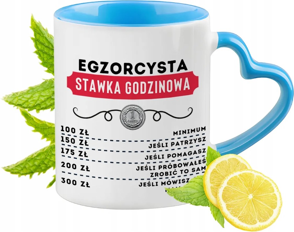 Ördögűzőnek Kék Bögre Szív Alakú Füllel Ajándék