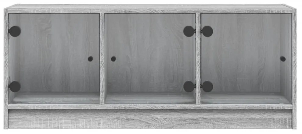 vidaXL szürke sonoma színű TV-szekrény üvegajtókkal 102 x 37 x 42 cm