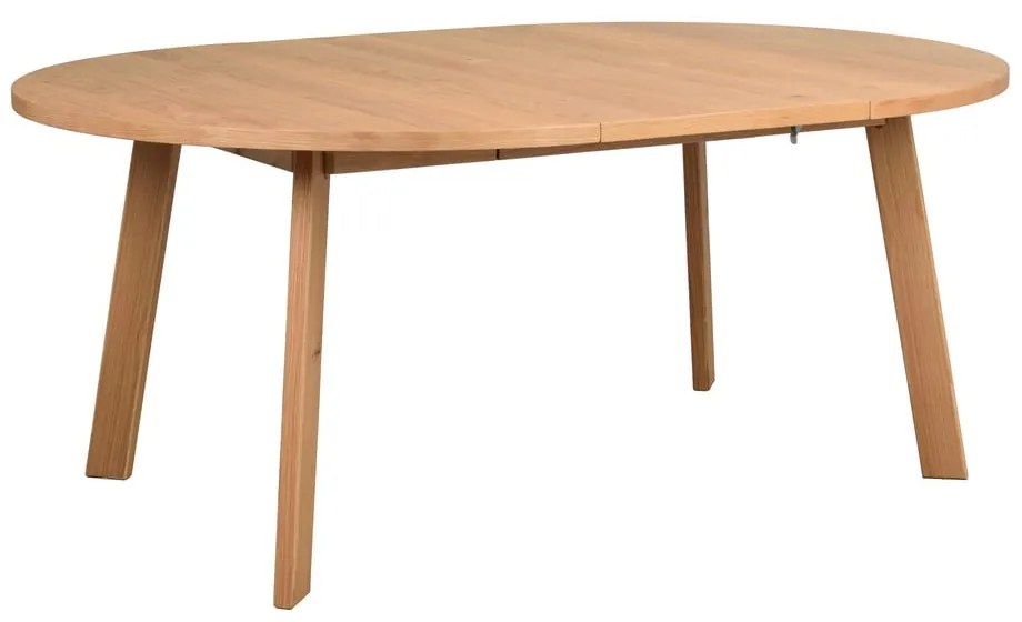 Natúr színű kerek bővíthető étkezőasztal tölgyfa dekorral ø 130 cm Glenside – Rowico