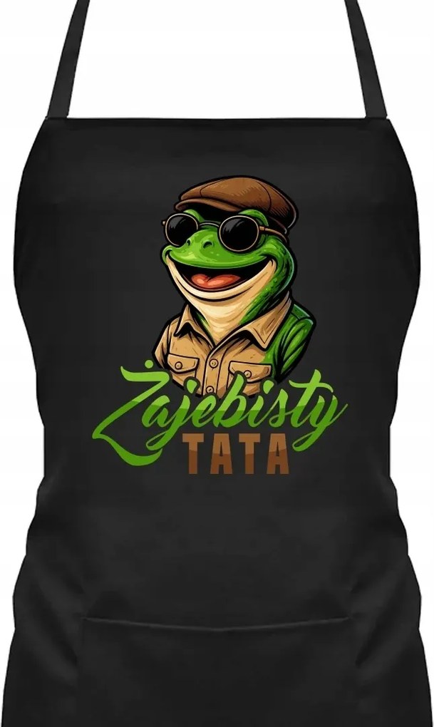 Ajándék kötény nyomott mintával Békás apa