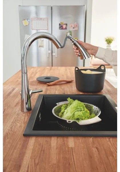 GROHE 32294002 - ZEDRA 401 mm mosogató csaptelep, fényes króm