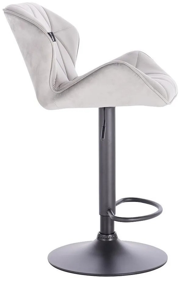 HR111W Acél modern velúr szék fekete lábbal