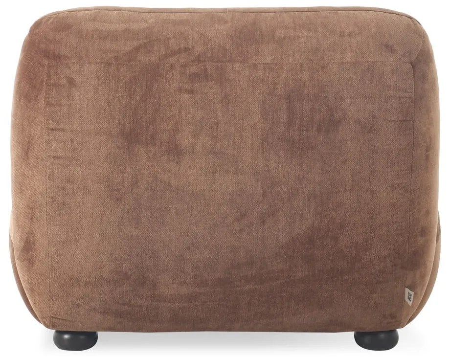 Barna bársony fotel Wyatt – Dutchbone