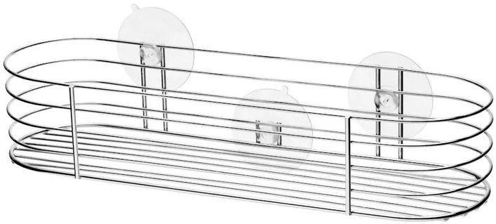 Erga Niagara, nagy kosár fürdőszobai kiegészítők tapadókorongokhoz 30x8,3x6 cm, króm, ERG-04841