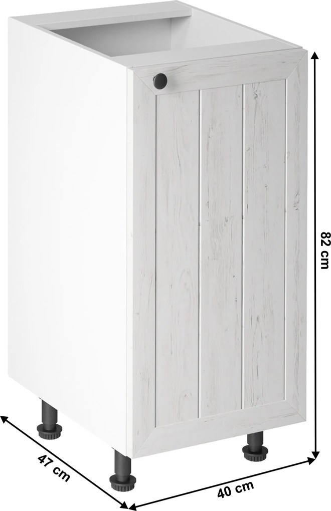 alsószekrény D40, jobbos, fehér/sosna andersen, PROVANCE