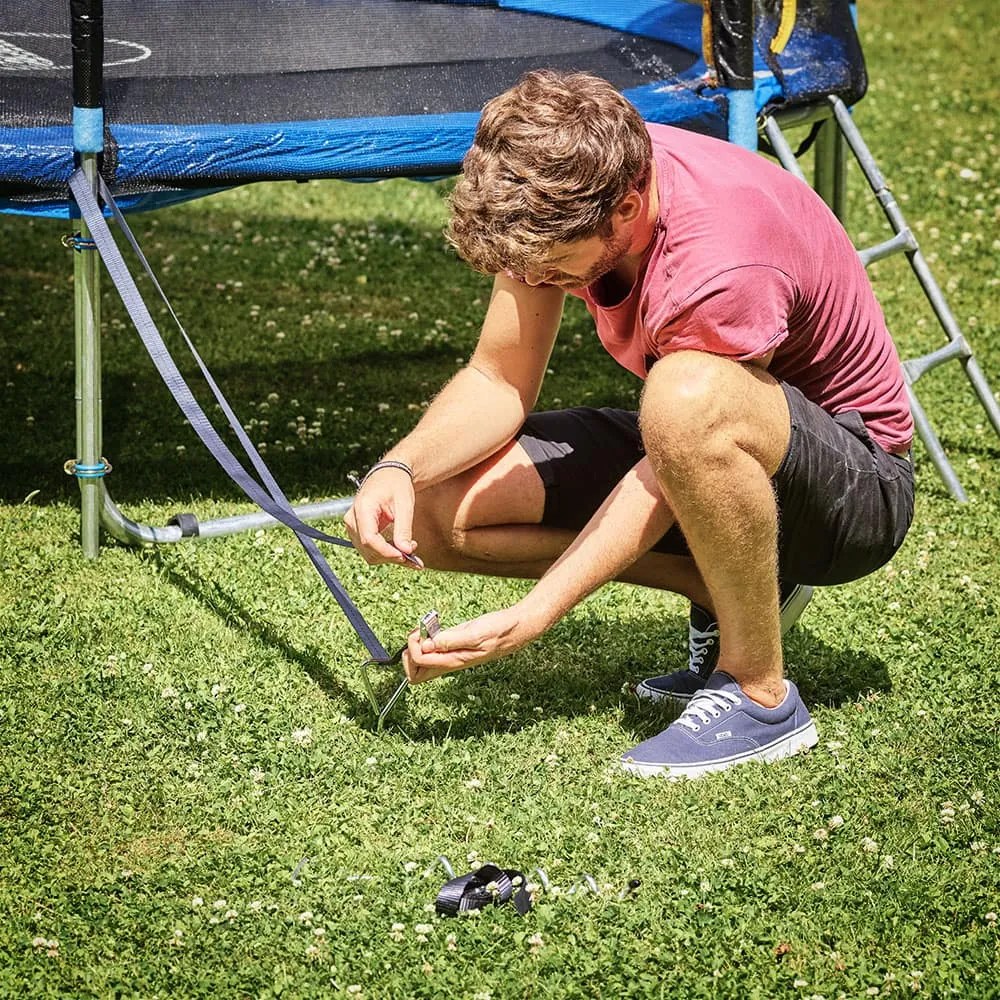 Földhorgony készlet, 4 db, 42,5x8,5cm, ezüst Monzana