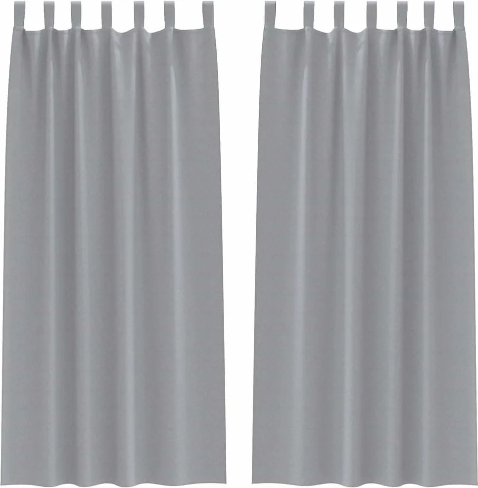vidaXL Fekete Függöny Gyűrűkkel 2 pcs Világosszürke 225 x 140 cm