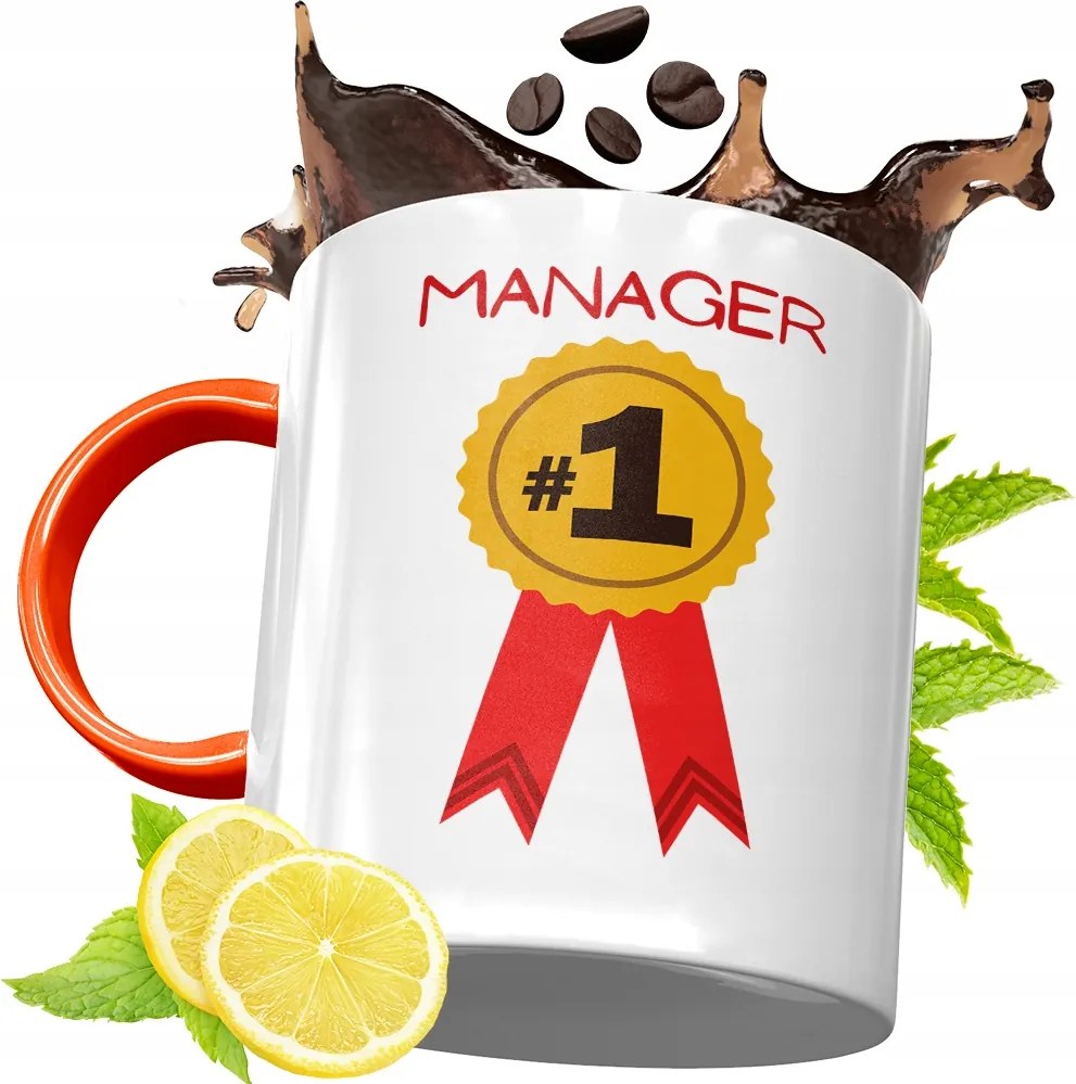 Narancssárga Bögre Menedzsernek Ajándék fényképes nyomtatással