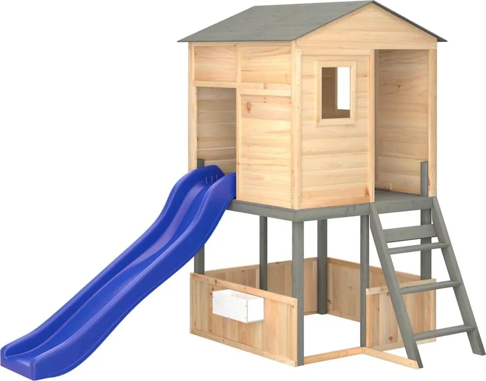 vidaXL kültéri tömör fenyőfa játszószett