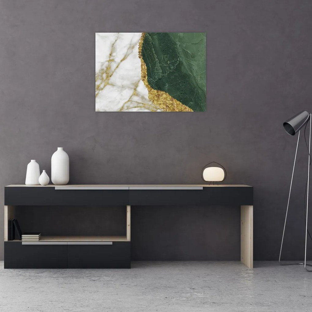 Üveg kép - Zöld márvány N⁰3 (70x50 cm)