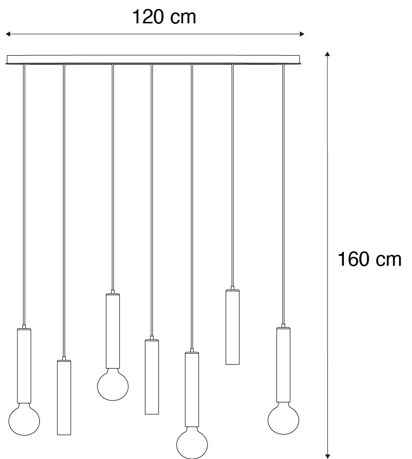 Design lógólámpa fekete ovális 7-lámpás - Tuba