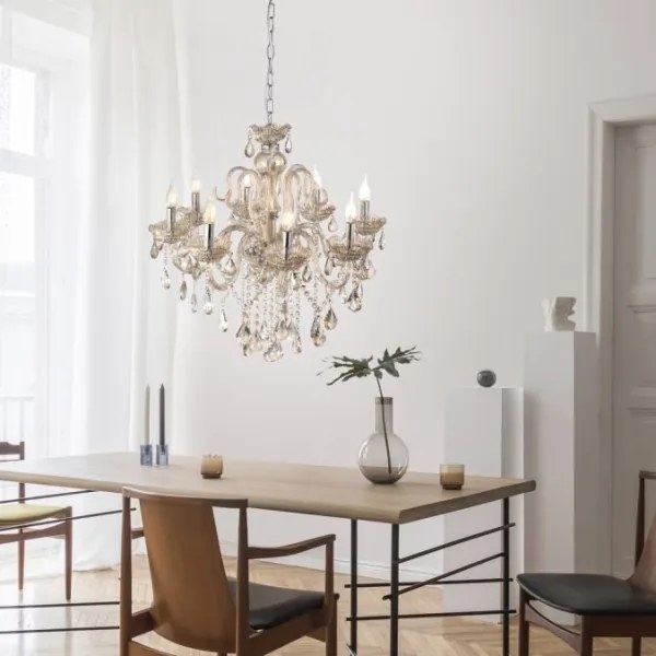 Paul Neuhaus 3081-97 - Kristálycsillár láncon GRACIA 8xE14/40W/230V arany