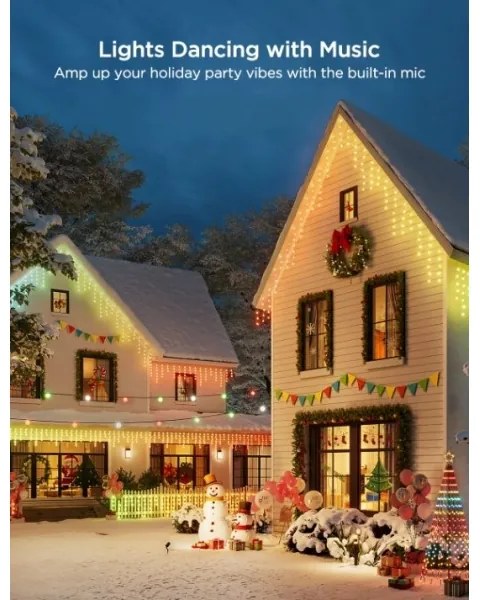 Govee - LED RGBIC Kültéri lánc Intelligens jégcsapok 10m Wi-Fi Matter IP65