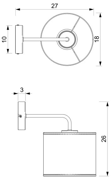 Fali lámpa LOFT SHADE 1xE27/60W/230V fehér/arany