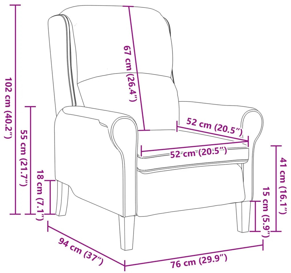 karosszék Rózsaszín 76 x 94 x 102 cm