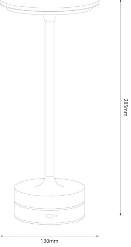 Tölthető érintésvezérlésű LED asztali lámpa TAVOLO LED/2,5W/5V 2400 mAh 3000-6000K fekete