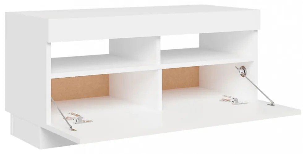 fehér TV-szekrény LED-lámpákkal 80 x 35 x 40 cm