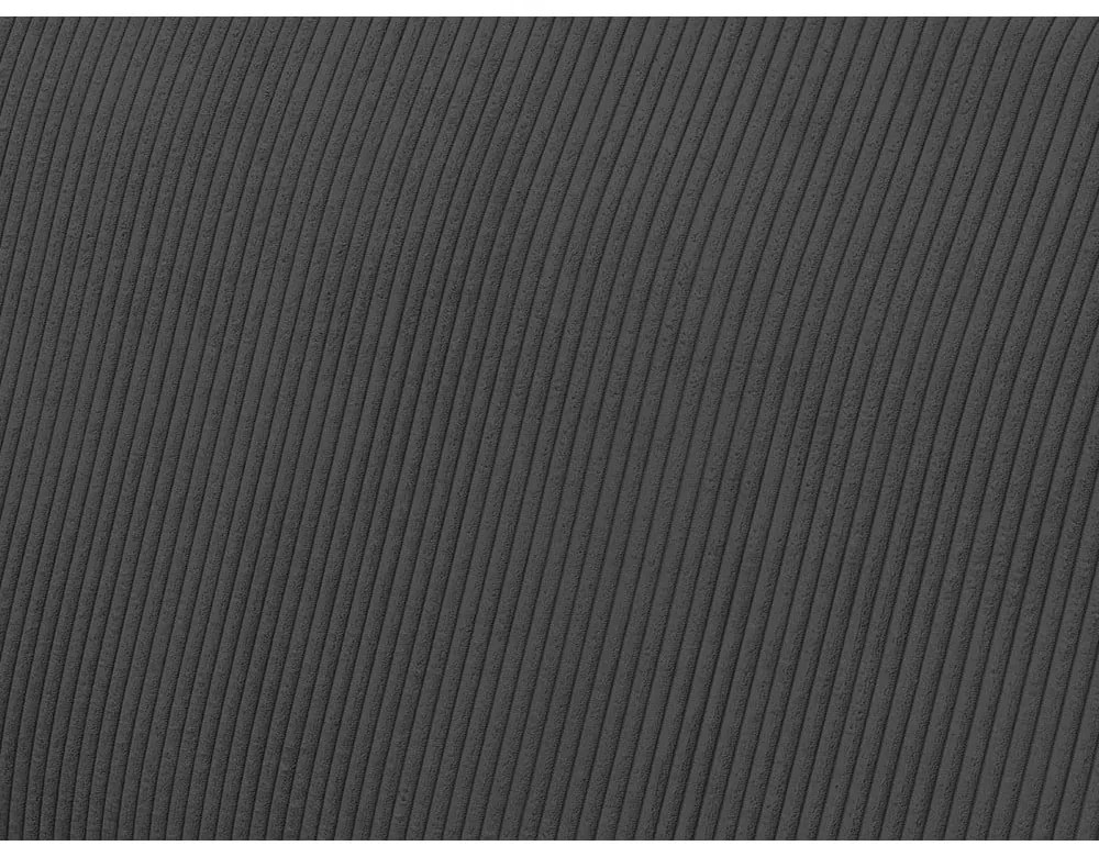 Sötétszürke kordbársony kinyitható-tárolóhelyes sarokkanapé Voltaire – Bobochic Paris