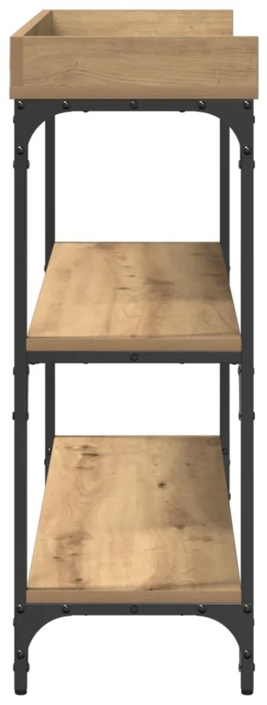 Konzolasztal Kézműves Tölgy 100x30x80 cm Műgyanta és Acél