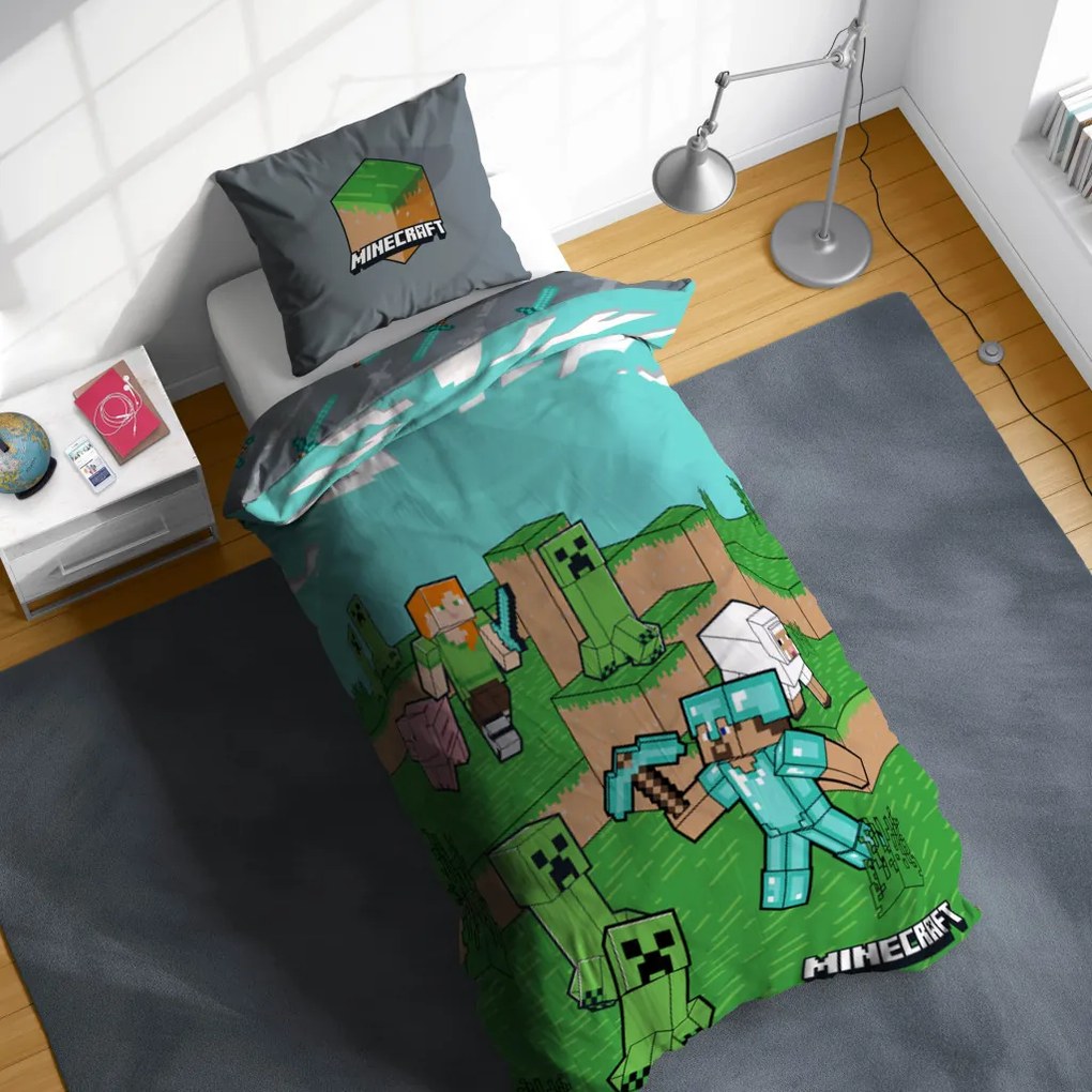 Minecraft Animals and Mobs ágyneműhuzat 140×200cm, 70×90 cm