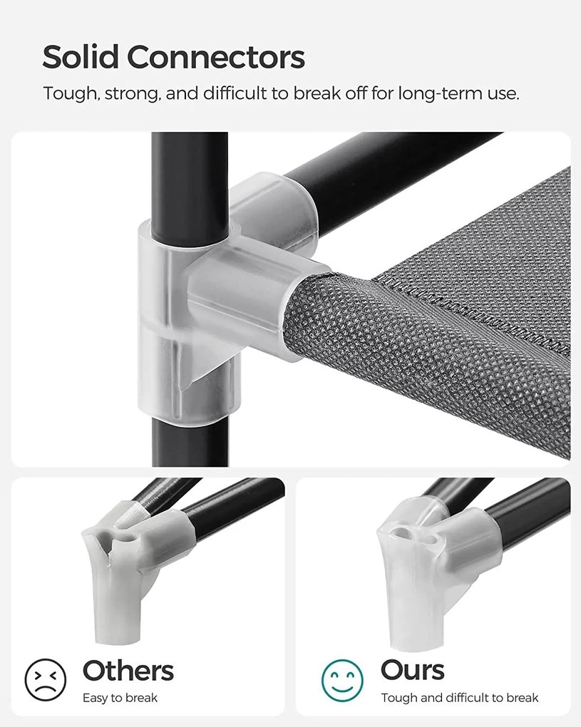 Szövet ruhásszekrény, ruhatároló gardróbszekrény, szürke