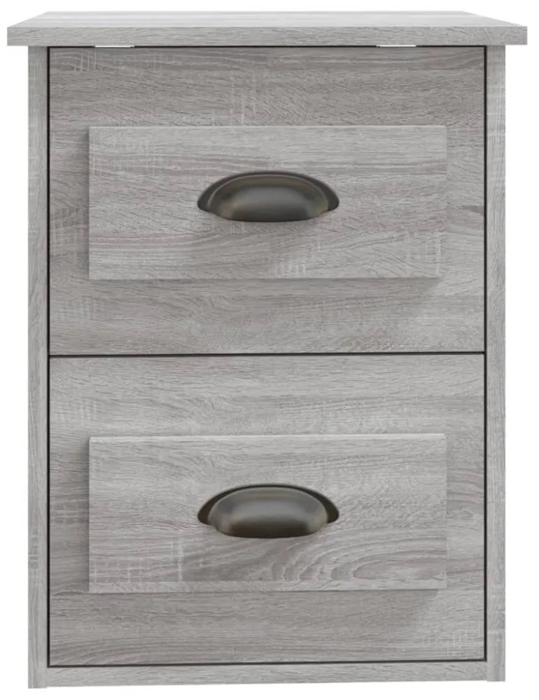 2 db szürke sonoma falra szerelhető éjjeliszekrény 41,5x36x53cm