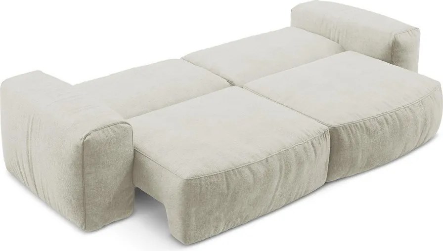 Bézs zsenília kinyitható kanapé 275 cm Kuki – Makamii