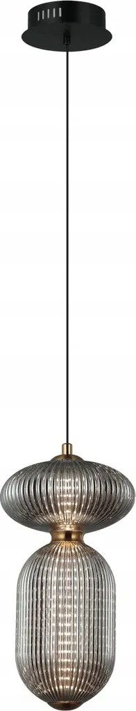 Nico Italux Led függőlámpa 11W fekete sárgaréz 3000K üveg lámpabúra