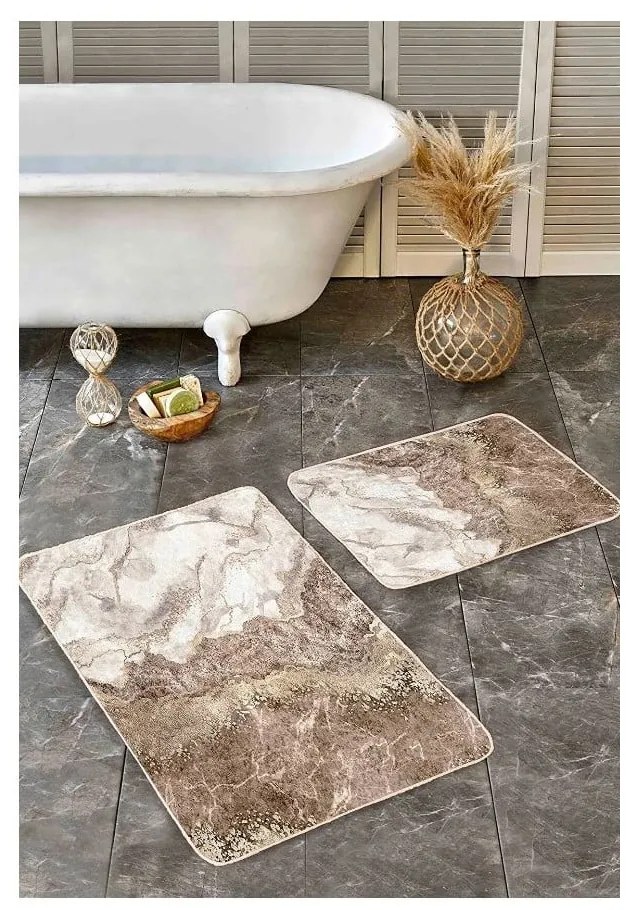 Barna fürdőszobai kilépő szett 2 db-os 60x100 cm – Mila Home