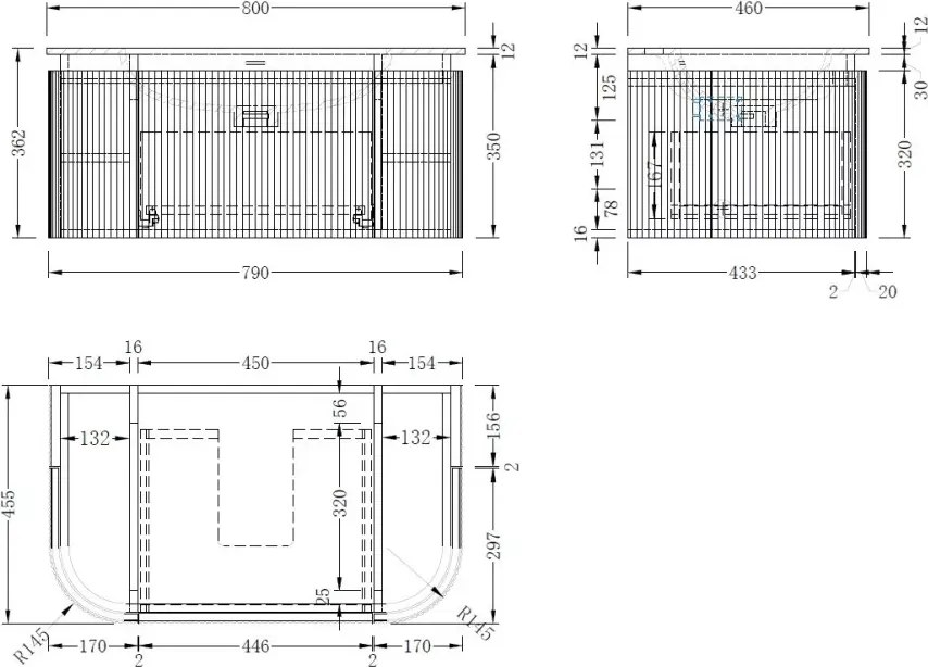 AREZZO design SIERRA 80 cm-es Fürdőszoba alsószekrény 1 fiók, 2 ajtó, matt fehér
