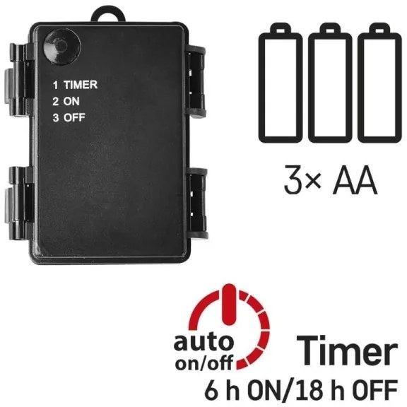 LED Karácsonyi fényfüzér kültéri 120xLED/3xAA 8,9m IP44 meleg fehér