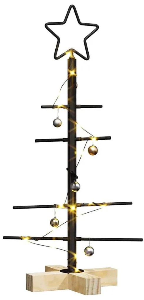 Fém karácsonyfa állvánnyal Fekete 60 cm Porszórt Acél