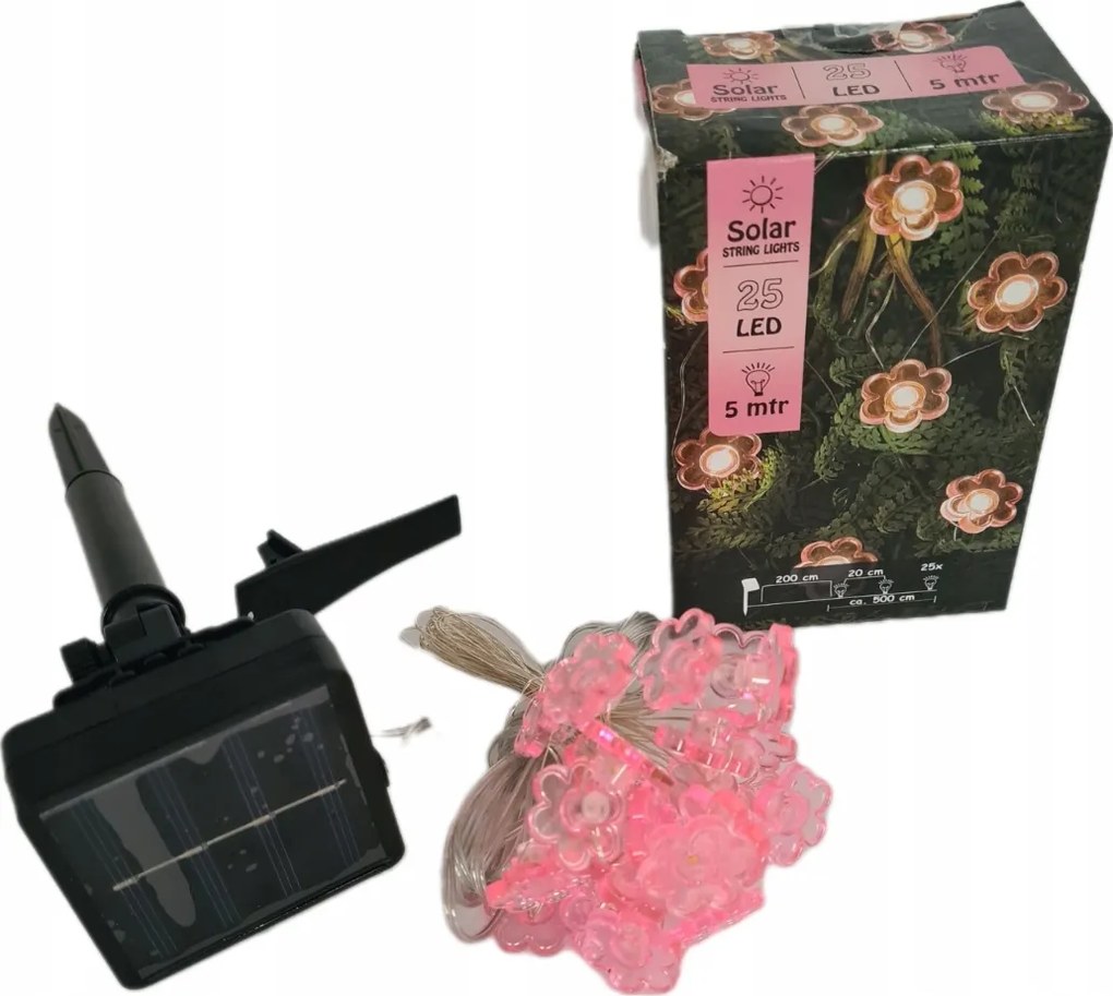 Girland Lánc Napelemes Kerti Lámpa 25 Led 5M