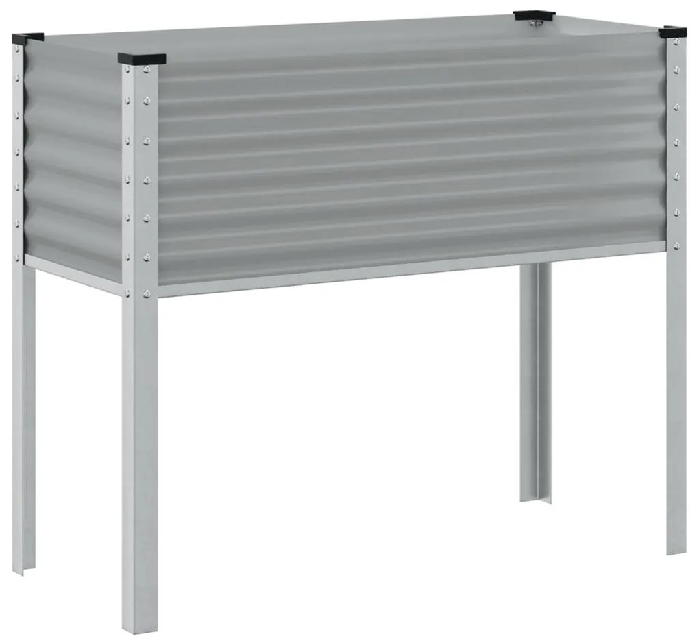 szürke acél kerti növénytartó 100 x 45 x 90 cm