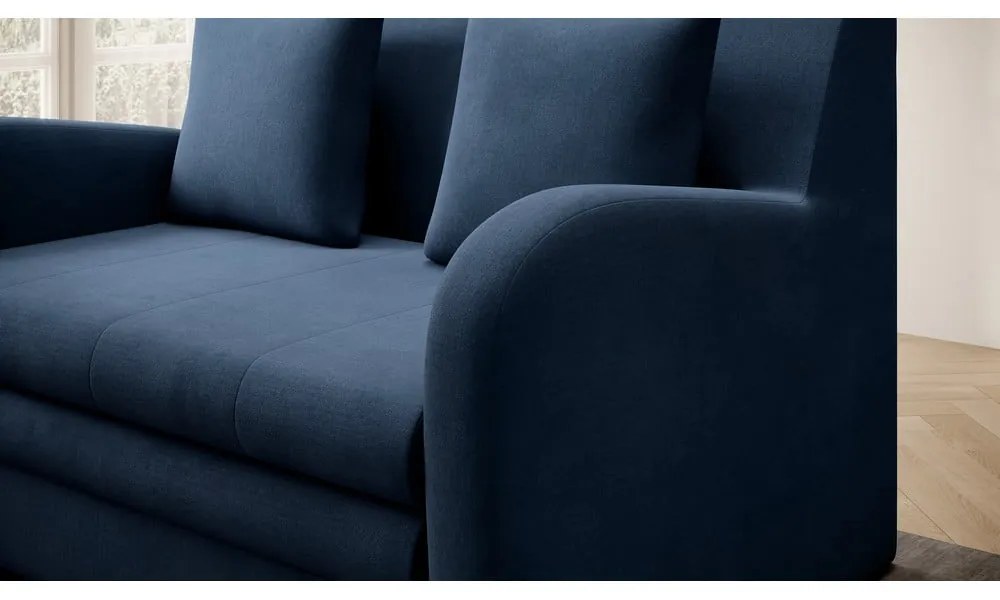 Kék bársony kinyitható kanapé 130 cm Ario – ELTAP