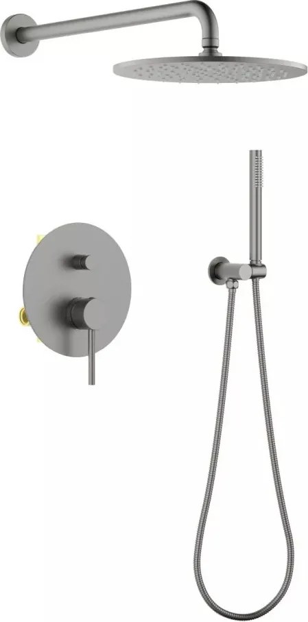 AREZZO design ASTRO falsík alatti zuhanycsaptelep szett, gun metal